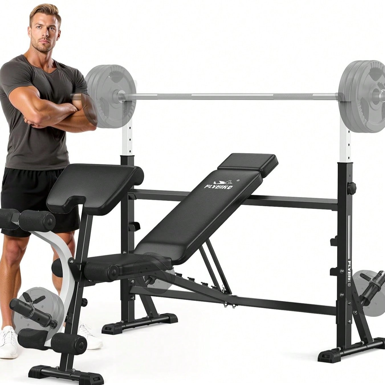 Home Gym Leg Press - Regulowana ławka do ćwiczeń FLYBIRD, z