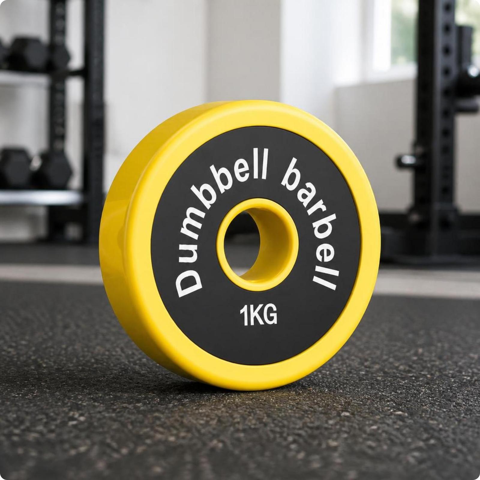 Home Gym Yellow - Gumowy talerz obciążeniowy do domowej siłowni,