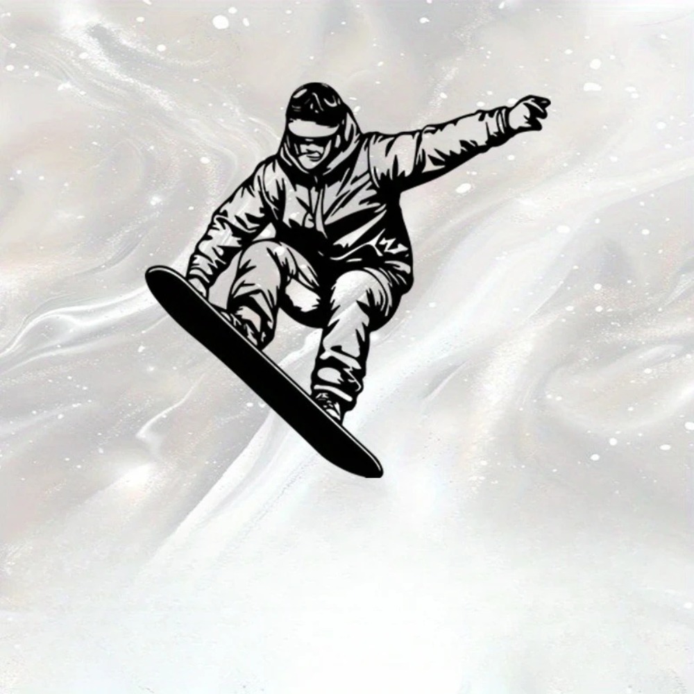 Home Gym Outdoor Ideas - Metalowa dekoracja ścienna z motywem snowboardu,