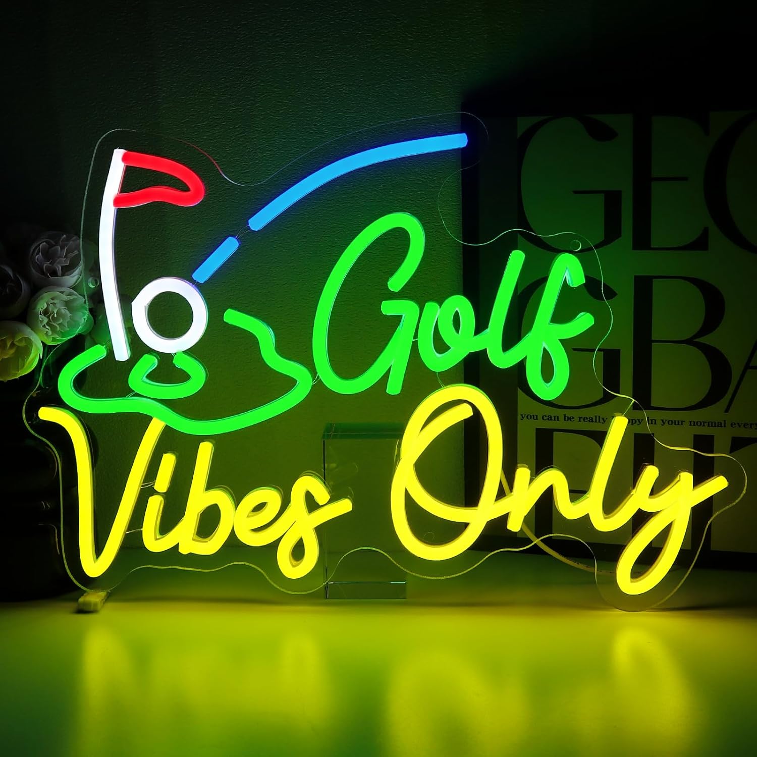 Home Gym Vibes - Neonowy szyld Golf Vibes Only –