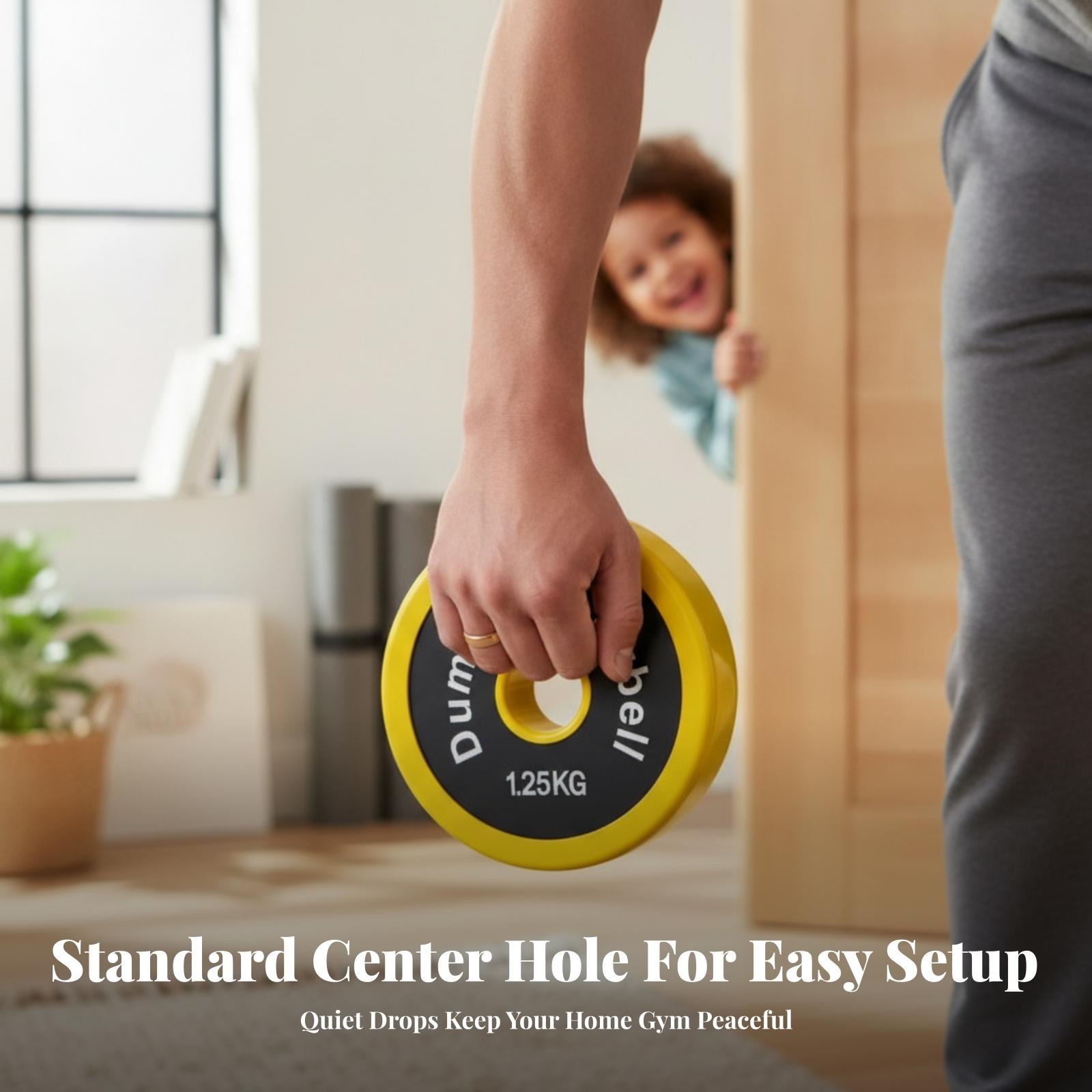 Żółty, pokryty gumą, żeliwny d – Home Gym Yellow recenzja i cena