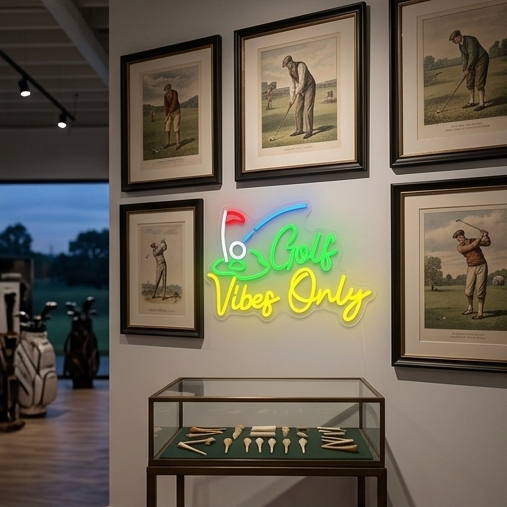 Neonowy szyld Golf Vibes Only  – Home Gym Vibes recenzja i cena